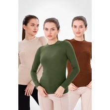 Yade Fashion Uzun Kol Bisiklet Yaka Body 3\'lü Set