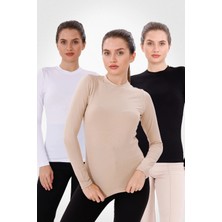 Yade Fashion Uzun Kol Bisiklet Yaka Body 3\'lü Set