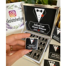 Siyah Lale Baskılı Kutulu Madlen Çikolata 50 Adet