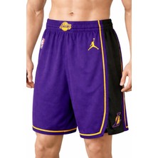 Nike Los Angeles Lakers Statement Edition Swingman Dri Fit Nba Basketball Shorts Erkek Basketbol Şort Mor