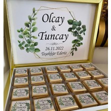 Siyah Lale Baskılı Kutulu Madlen Çikolata 75 Adet