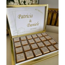 Siyah Lale Baskılı Kutulu Madlen Çikolata 75 Adet