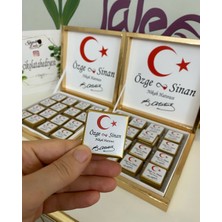 Siyah Lale Baskılı Kutulu Madlen Çikolata 50 Adet