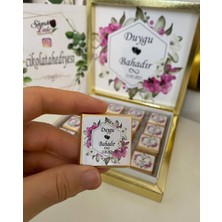 Siyah Lale Baskılı Kutulu Madlen Çikolata 50 Adet