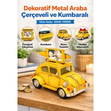 Direkstoktan Eskitilmiş Nostaljik Dekoratif Metal Araba Resim Çerçeveli ve Kumbaralı – Ürün Kodu: 1204E-3109SS