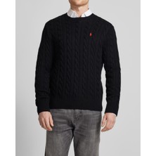 Polo Ralph Lauren Erkek Örgü Dokulu Triko Siyah Kazak