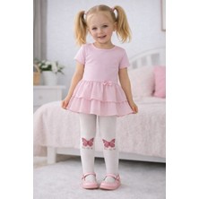 Kelebek Desenli Kız Çocuk Külotlu Çorap