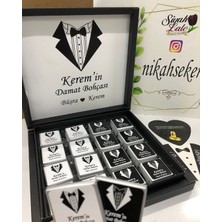 Siyah Lale Baskılı Kutulu Madlen Çikolata 50 Adet