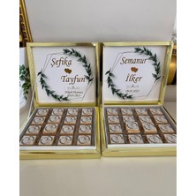 Siyah Lale Baskılı Kutulu Madlen Çikolata 50 Adet