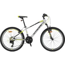 Feyza Design 24" Mtb Bisiklet, 21 Vites, M.dısc, Mat Gri-Siyah/neon Sarı