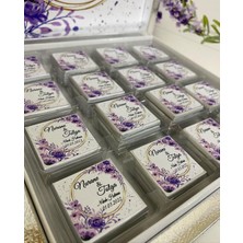 Siyah Lale Baskılı Kutulu Madlen Çikolata 50 Adet