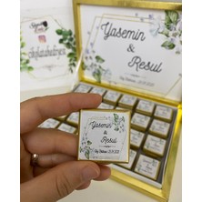 Siyah Lale Baskılı Kutulu Madlen Çikolata 75 Adet