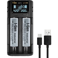 I-Gen Batteries G250 2'li 18650 Li-Ion Akıllı Pil Şarj Aleti + 2 Adet 18650 2500MAH 12C 3.7V 9.25 Wh Li-Ion Pil Seti