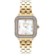 Essence Kadın Kol Saati – Gold Kordon, Beyaz Taşlı Kadran