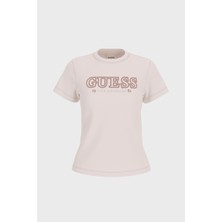 Guess Ketty Bisiklet Yaka Kısa Kollu Kadın Beyaz T-Shirt V6RI10I3Z14-G012