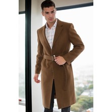 Dewberry Erkek Palto Camel %70 Yün %30 Polyester Orta Kalınlık Uzun Kol XL Beden PLT9400