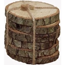 Kuzeylina Doğal Ahşap Kütük Bardak ve Mum Altlığı – 5’li Set