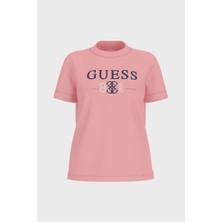 Guess Steffi Bisiklet Yaka Kısa Kollu Kadın Pembe T-Shirt V6RI13KD772-C420