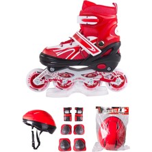 Top Rock Store Çift Sıra Ayarlanabilir Alıştırma Pateni + Kask + Dizlik Seti 34-37