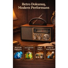 FaroxTech Yüksek Ses Kaliteli Taşınabilir Fm/am/sw Radyo ve Bluetooth Çalar