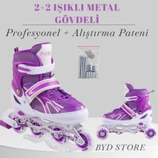 Top Rock Store 2 2 Işıklı Metal Gövdeli Profesyonel ve Alıştırma Çocuk Pateni 30-33