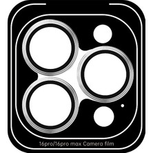Rock Iphone 16 Pro / 16 Promax Pure Serisi Temperli Kamera ve Lens Koruyucu Gümüş