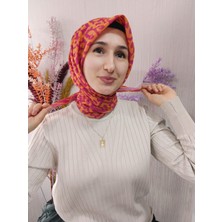 Nisa Butik Giyim Mercan Rüzgarı Desen Soft Eşarp