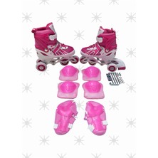 Top Rock Store Ayarlanabilir 2 2 Işıklı Alıştırma Pateni Dizlik ve Kolluk Setli Çocuk Pateni 30-33