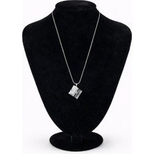 Pangu Zirkon Taşlı Dikdörtgen Fotoğraflık Kolye