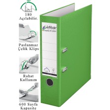 ArtMaster Büro Klasörü Yeşil Geniş 1 Adet Plastik Geniş Yeşil Klasör Halkalı Paslanmaz Çelik Klipsli Ofis Büro