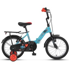 Feyza Design Çocuklar Için Renkli Katlanabilir Bisiklet, 16 Jant, Turkuaz