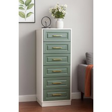 Nom Aden 6 Çekmeceli Altın Kulplu Şifonyer & Çamaşırlık