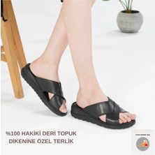 Cozi Company Tam Ortopedik Yumuşak Taban Hakiki Deri Topuk Dikenine Özel Terlik