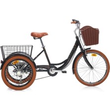 Feyza Design Şehir Bisikleti 24 Jant 6 Vites Siyah Kahverengi, Konforlu ve Şık Tasarım