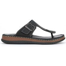 Ziya, Erkek Hakiki Deri Terlik 1611045ZS8 Siyah