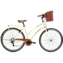 Feyza Design Kadın Şehir Bisikleti, 28 Jant, V Vites, Krem Siyah, 48CM, Şehir Gezintisi