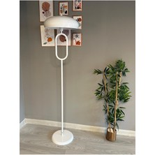 PremiumPort Modern Beyaz Metal Zemin Lambası, Oturma ve Çalışma Odası Dekoru