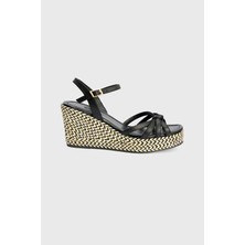 Adl Deri Espradrill Sandalet Siyah 16545516000