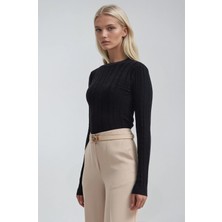 Lijuri Örgü ve Şerit Desenli Triko Kazak 1412