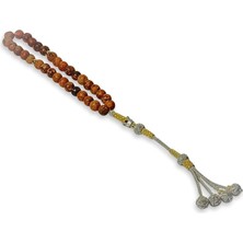 Tudi Silver Fosilli Akik Taşı Tesbih