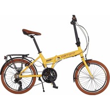 Feyza Design Katlanabilir 21 Vites Bisiklet, 20 Jant, Sarı Siyah Renk, Şık ve Hafif
