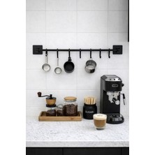 Karteya Vidalı Vidasız Monte Edilebilen 8 Kancalı Askı Mutfak Organizeri 50 cm