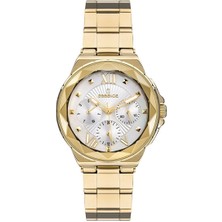 Essence Kol Saati – Multifonksiyon, Gold Kordon, Beyaz Kadran, 5 Atm