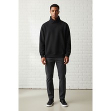 Black Steel Şal Yaka Selanik Örgü Erkek Sweatshırt
