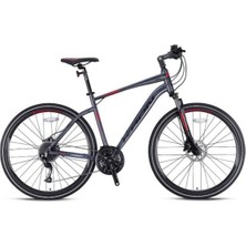 Feyza Design Hidrolik Disk Bisiklet 28 Jant 27 Vites 18 Inç Mat Gri-Kırmızı