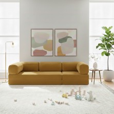 Nwin Home Linea Long 100x300 cm Modern Modüler Köşe Koltuk - Çok Amaçlı Yer Minderi Yatak Dinlenme Seti