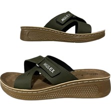 Mulex 1402-B Haki Yandan Cırtlı Ortopedik Terlik