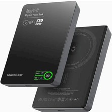 Powerology Magvolt 10000MAH Manyetik Kablosuz Powerbank Siyah
