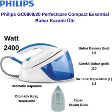 Philips Perfectcare Compact Essential Buhar Kazanlı Ütü-Mavi