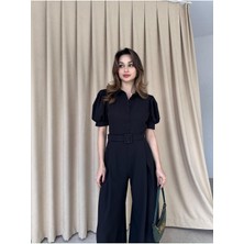 Moda Durağı Steffy Tulum 5004 - Siyah Siyah